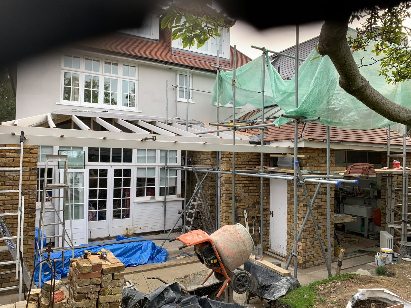 New build project underway behind an existing period property